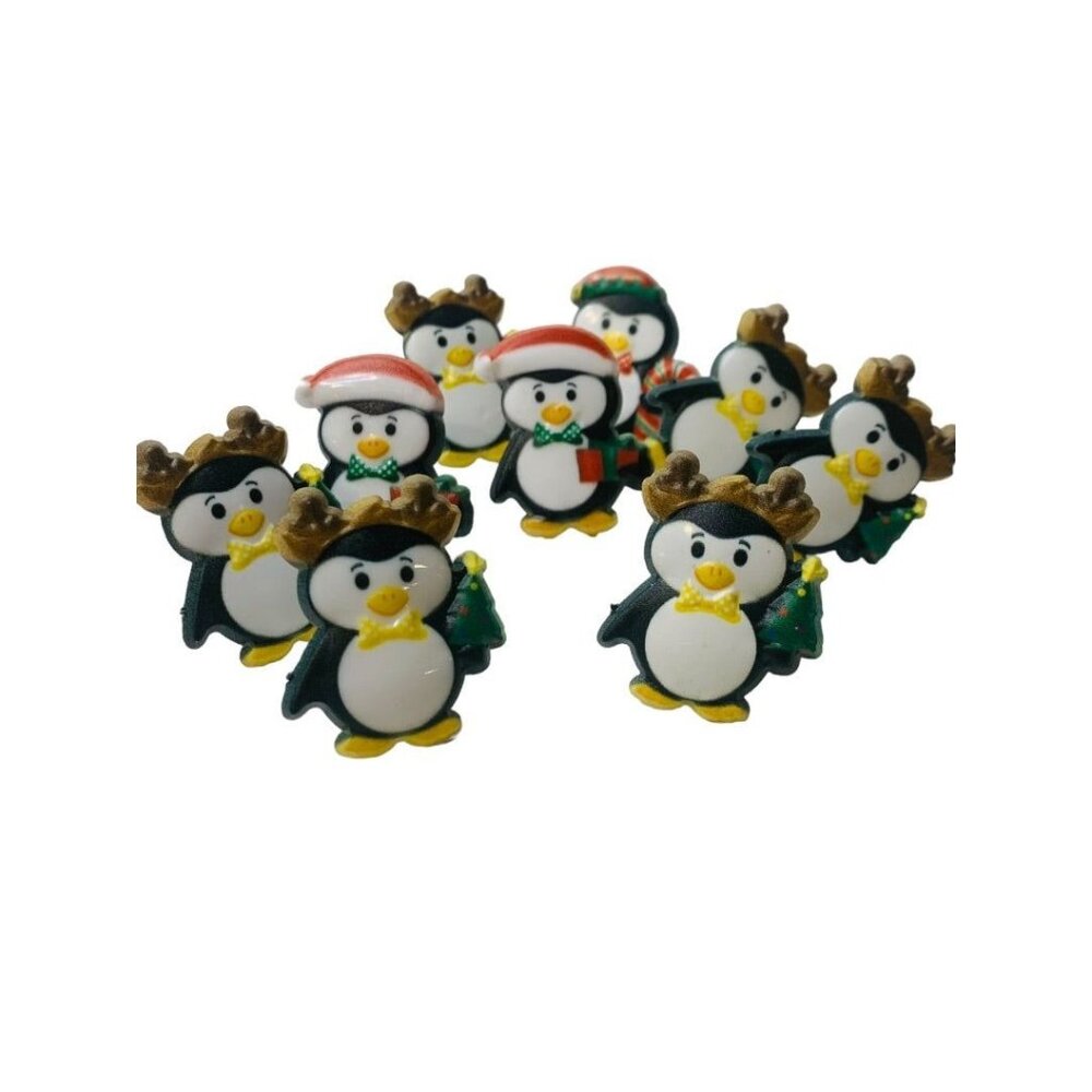 Lot of 9 Vintage 1980s CE Plastic Childrens Rings Cake Toppers Penguin Holiday R